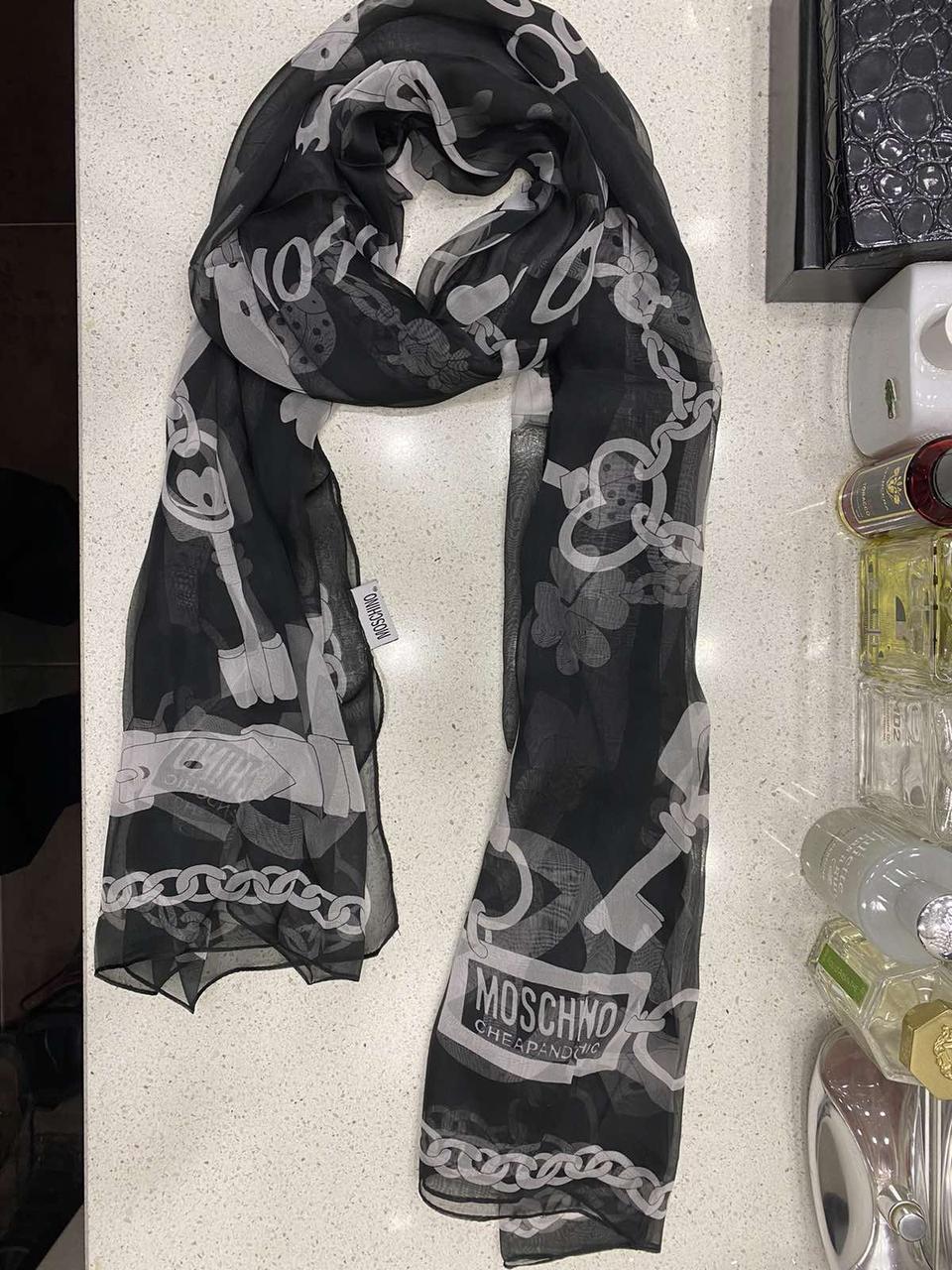 Жіночий легкий шарф Moschino з шовку розмір 70-170 см ціна гуртом