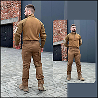 Мужской тактический комплект койот зсу брюки рубашка убакс, тактическая и форменная одежда