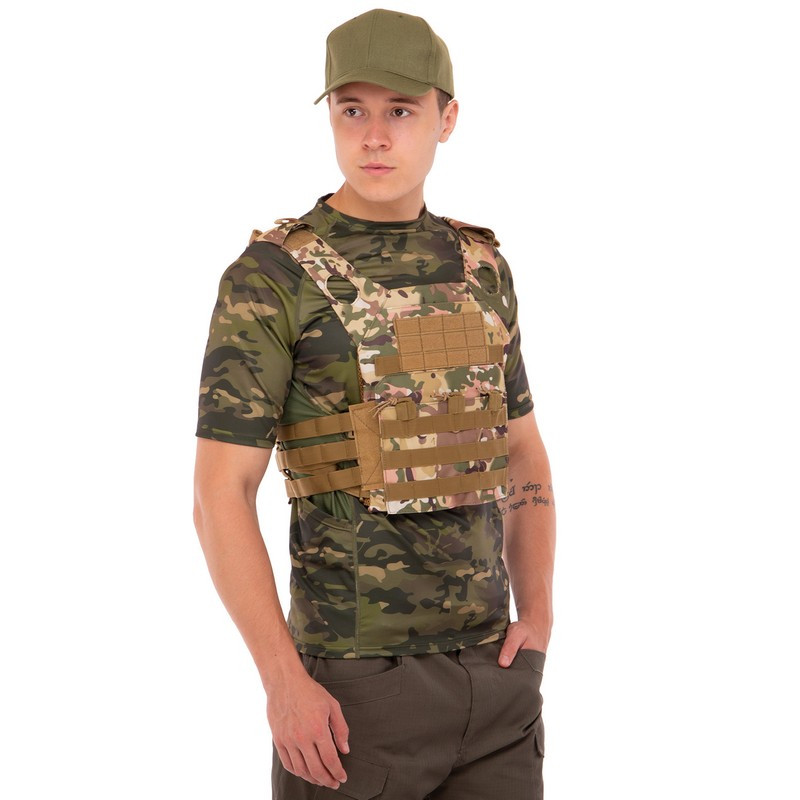 Плитоноска для бронепластин с системой MOLLE Military Rangers ZK-28 цвет оливковый sl - фото 8 - id-p2198235499