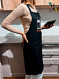 Фартух з чорного габардину паляниця з друком, фото 8