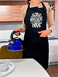 Фартух чорний з габардину секретний інгрідієнт з друком, фото 6