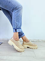 Бежевые кожаные туфли BRO 41 - 26,5см (4118-1 - 25965)