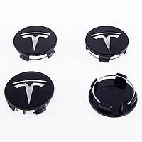 Колпачки заглушки в литые диски TESLA Тесла 58 мм Черные 6005879-00-A, TLB0011 комплект