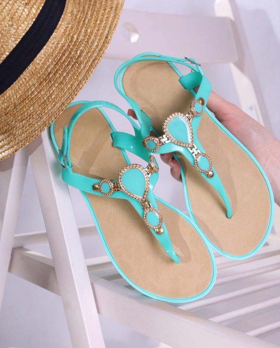 Босоніжки жіночі бірюзові силіконові Б1578, фото 1