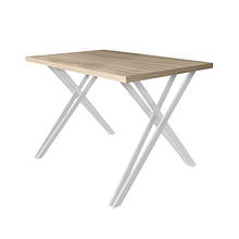 Стіл обідній з металу і ДСП Бруно 750/800/1600 Метал-Дизайн Білий оксамит