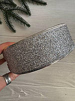 Лента блестящая новогодняя 5,0 " Метал " , серебро рулон 45 метров