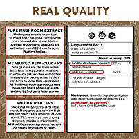 Real Mushrooms Lion's Mane/Ожина гребінчаста для когнітивного здоров'я 120 капс BX324, фото 4