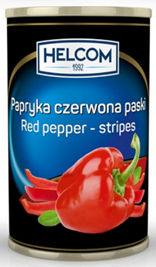 Перець червоний солодкий смужками 4100 г (2300 г) ж/б ТМ "HELCOM"