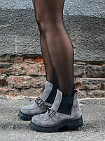 Серые замшевые ботинки ЧЕЛСИ GLOSS Демисезон 41 - 26,5см (2321-D-1 - 28007)