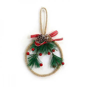 Вінок для декору новорічний з гілками та шишками d12 DSCN0481 G-Rich