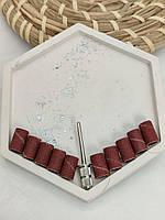 Набір основа металева + песочні ковпачки 10 шт, 7*11 мм,  #80 грит