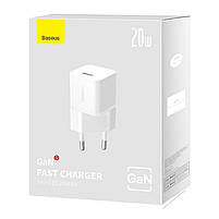 Мережевий зарядний пристрій Baseus GaN5 Fast Charger 1C 20W, white, фото 3