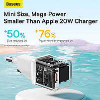 Мережевий зарядний пристрій Baseus GaN5 Fast Charger 1C 20W, white, фото 9