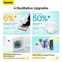 Мережевий зарядний пристрій Baseus GaN5 Fast Charger 1C 20W, white, фото 8