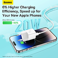 Мережевий зарядний пристрій Baseus GaN5 Fast Charger 1C 20W, white, фото 11