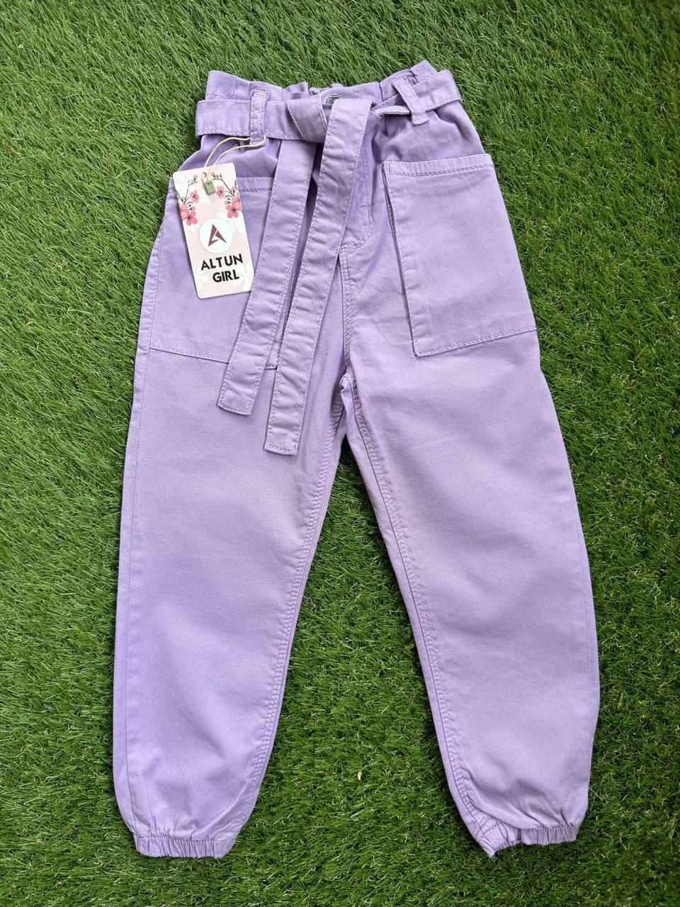 Фіолетові бавовняні легкі штани моми джогери на дівчинку Туреччина