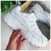 Женские кроссовки Nike P-6000 White, белые кожаные кроссовки найк P-6000
