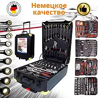 Великий набір інструментів та ключів + тріскачки Kassel Tools 409 предметів у валізі на колесах Німеччина