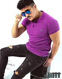 Футболка поло Lacoste фиолетового цвета S M 55-LG-001
