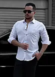 Модна біла сорочка чоловіча з кишенею M L XXL 3XL 01-71-502, фото 3