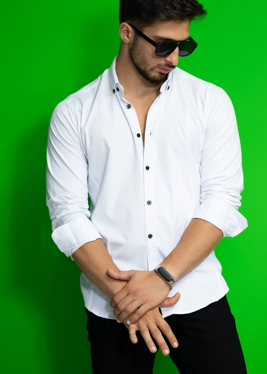 Біла сорочка класична приталена M L XL 3XL 01-27-401, фото 1