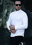 Біла сорочка на дизайнерських кнопках M L XL XXL 01-24-401, фото 2