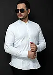 Біла строга приталена сорочка  M L XL XXL 3XL 01-220-502, фото 3