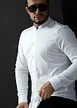 Біла строга приталена сорочка  M L XL XXL 3XL 01-220-502, фото 4