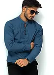 Модна сорочка з дизайнерською застібкою Rubaska синя XXL 3XL 29-109-502, фото 4