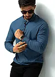 Модна сорочка з дизайнерською застібкою Rubaska синя XXL 3XL 29-109-502, фото 6