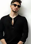 Сорочка чорна чоловіча молодіжна M L XL XXL 80-215-707, фото 3