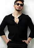 Сорочка чорна чоловіча молодіжна M L XL XXL 80-215-707, фото 5