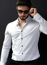 Сорочка чоловіча зі стійкою біла XXL 3XL 01-33-401