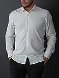Святкова сорочка приталена кольору айвері під запонки S M L XL XXL 03-80-401, фото 5