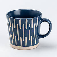 QWE Чашка керамическая 350 мл для чая или кофе Синяя