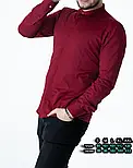 Бордова сорочка скінни з кнопкою на комірі L XL XXL 60-61-411, фото 4
