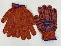 Перчатки Х/Б оранжево-синие 10 розмер