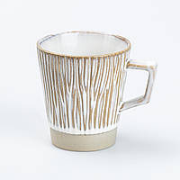 QWE Чашка керамическая для чая и кофе 300 мл в стиле ретро Золотистая