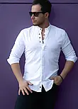 Сорочка модна білого кольору як льон  L XXL 01-91-703, фото 3