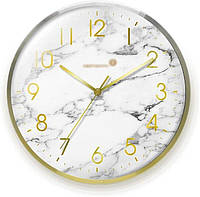 QWE Часы настенные Мрамор большие круглые