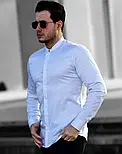 Сорочка в дрібні точки на потайних гудзиках M L XL XXL 01-51-811, фото 3
