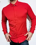 Облягаюча еластична сорочка червоного кольору L XL XXL 50-07-415, фото 4