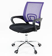 Рабочее компьютерное кресло для офиса поворотное с подлокотниками фиолетовое Goodwin Netway black
