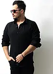 Чоловіча чорна сорочка з коміром M XL XXL 3XL 80-70-603, фото 2