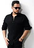 Чоловіча чорна сорочка з коміром M XL XXL 3XL 80-70-603, фото 3
