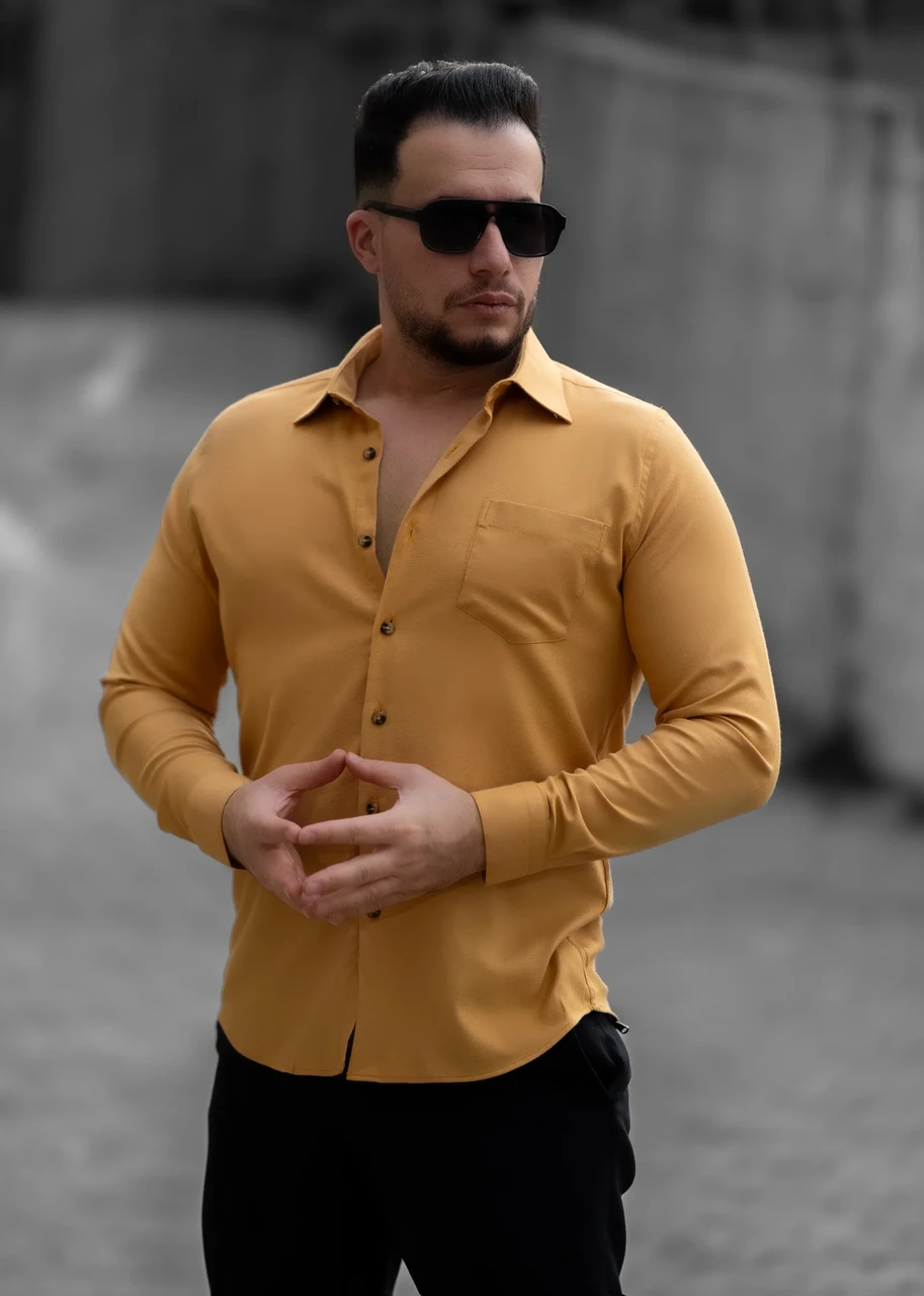 Модна сорочка чоловіча з кишенею M L XXL 3XL 08-73-601, фото 1