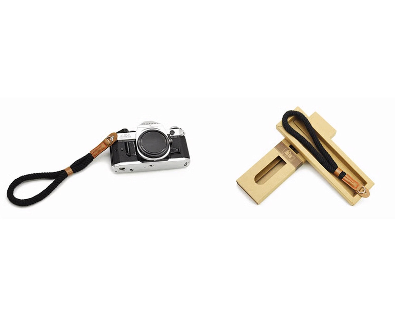 Ремінець на руку для фотоапарата тканинний шнурок CAMERA STRAP текстильний чорний для фотокамери, фото 1