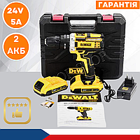 Шуруповерт с большим набором инструментов и двумя аккумуляторами DeWALT DCD791 24V 5A Электрический шуруповерт