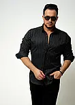 Сорочка чорна чоловіча молодіжна M L XL XXL 3XL 80-34-302, фото 3