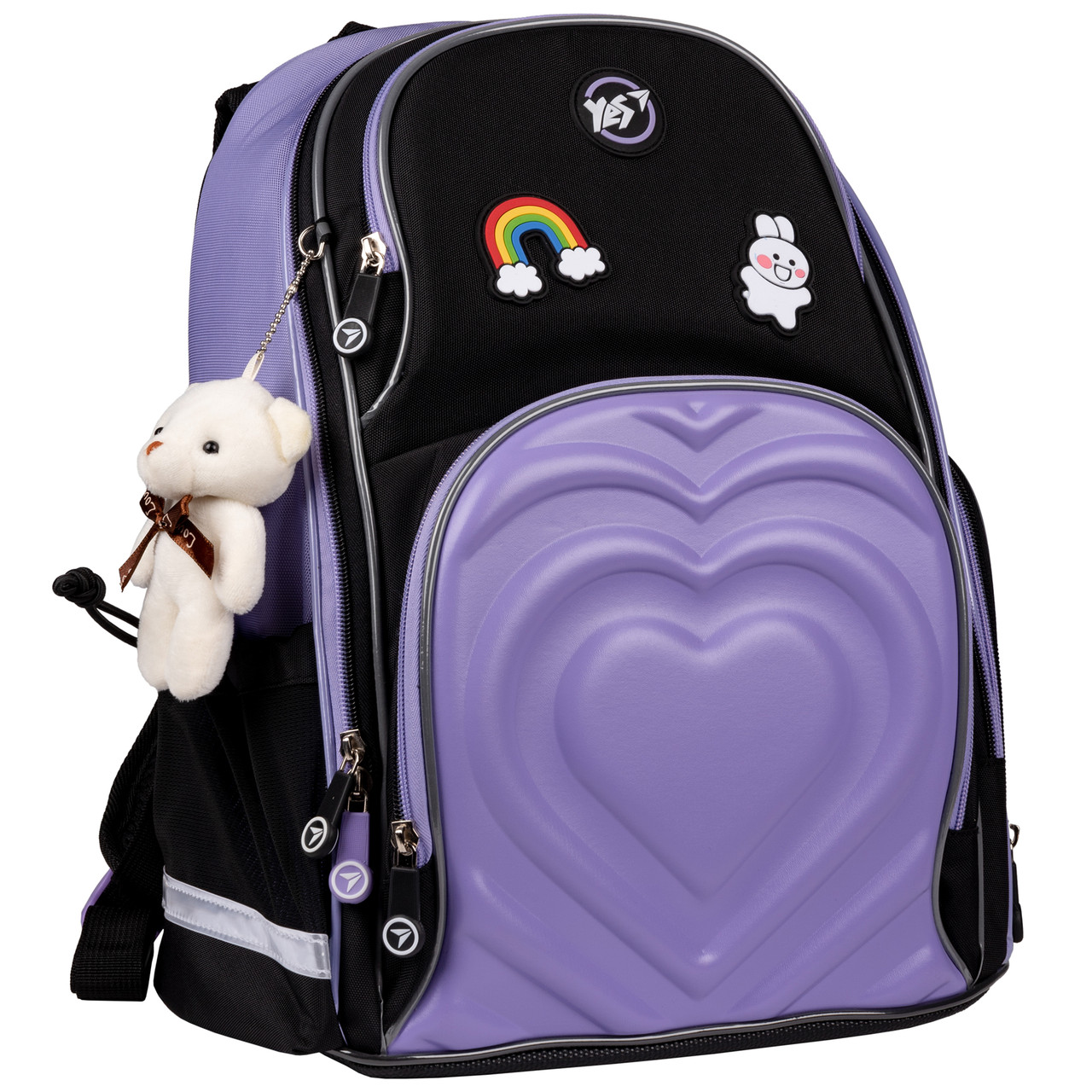 Рюкзак шкільний напівкаркасний YES Girl's Dream S-100 37х30х14 см, 15,5 л, бузковий (559578)